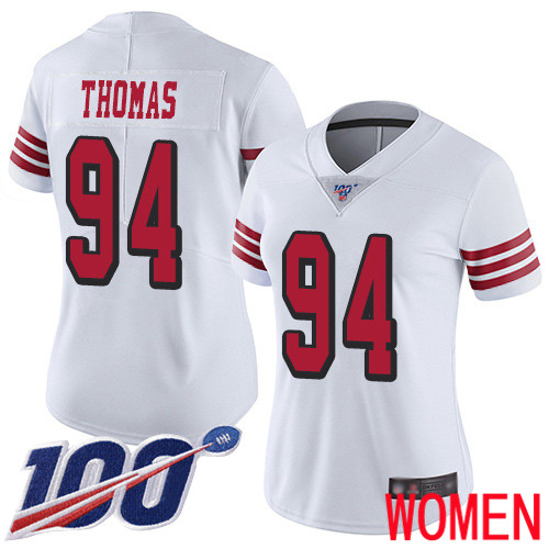 San Francisco 49ers Limited White Women Solomon Thomas NFL Jersey #94 100th Season Vapor Untouchable->women nfl jersey->Women Jersey